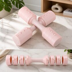 Adjustable Dumbbell Set 2x2.5kg 4-in-1 Weight Training Home Gym Exercise Pink