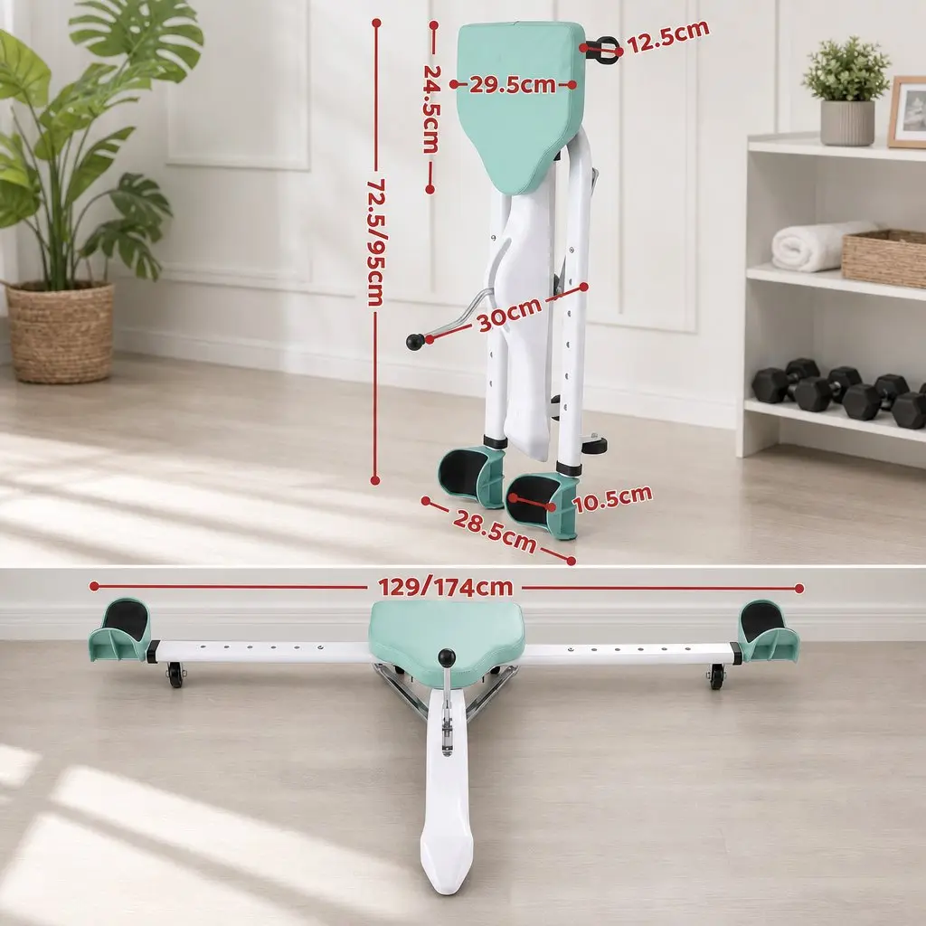 Foldable Leg Stretcher Machine Adjustable 180 Degree Fitness Equipment Green