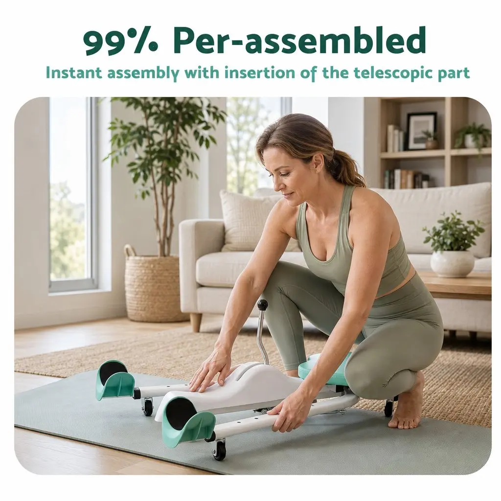 Foldable Leg Stretcher Machine Adjustable 180 Degree Fitness Equipment Green