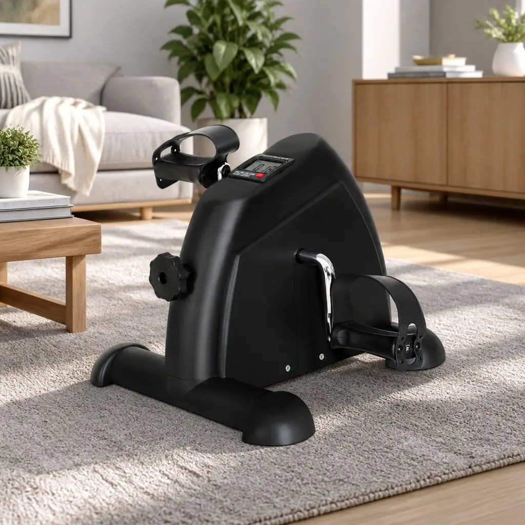 Pedal Exerciser Mini Exercise Bike Cross Trainer Desk Stationary Cycling Black