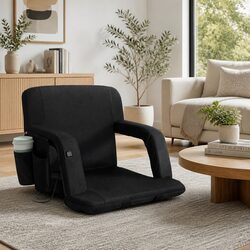 Heated Floor Lounger Recliner Sofa Bed Adjustable 5 Positions Armrest Futon
