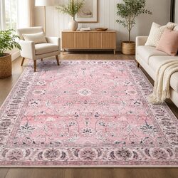 Practical Vintage Floral Washable Area Rug 200x290cm