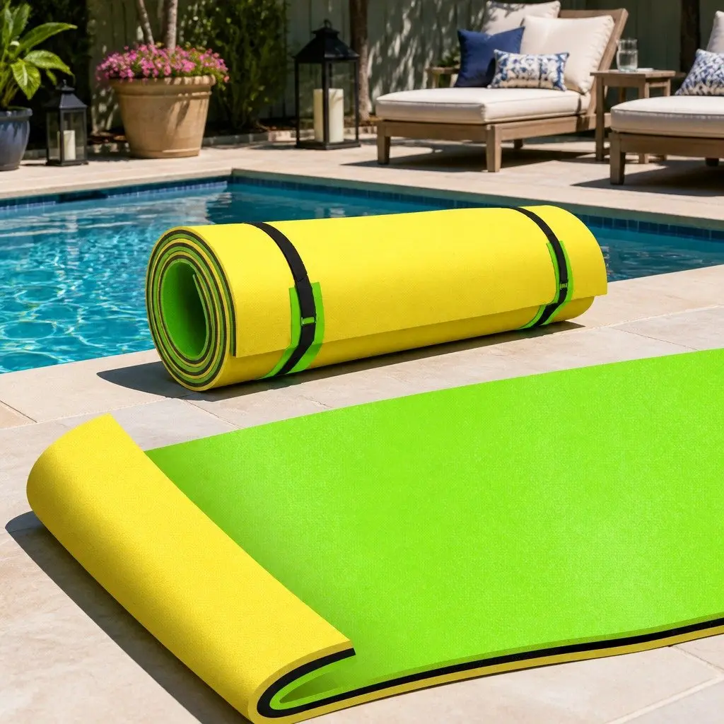 Floating Water Mat XPE Foam Pad 3.5x1.8m for Pool Beach Lake Durable Non Absorbent UV Resistant Stable Floating Platform