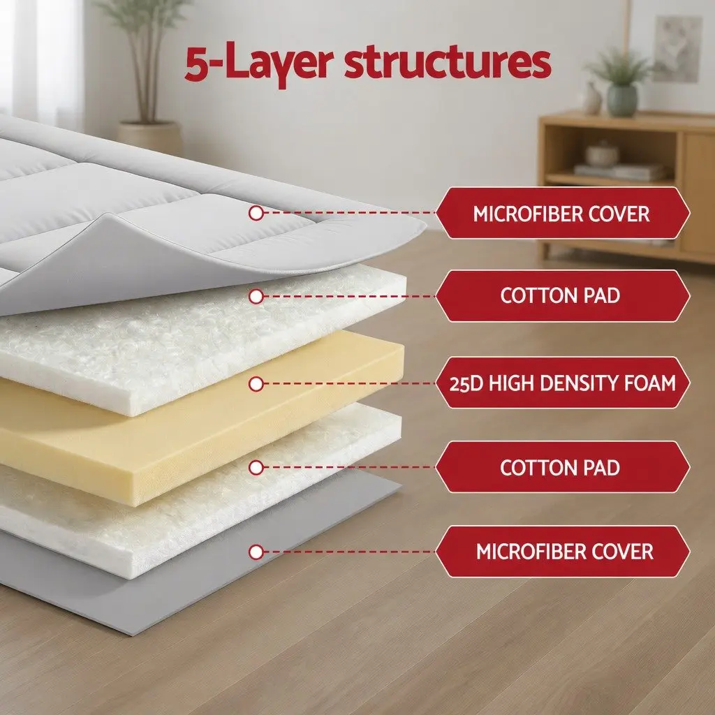Japanese Floor Mattress 10cm Thick Foldable Grey Double Size