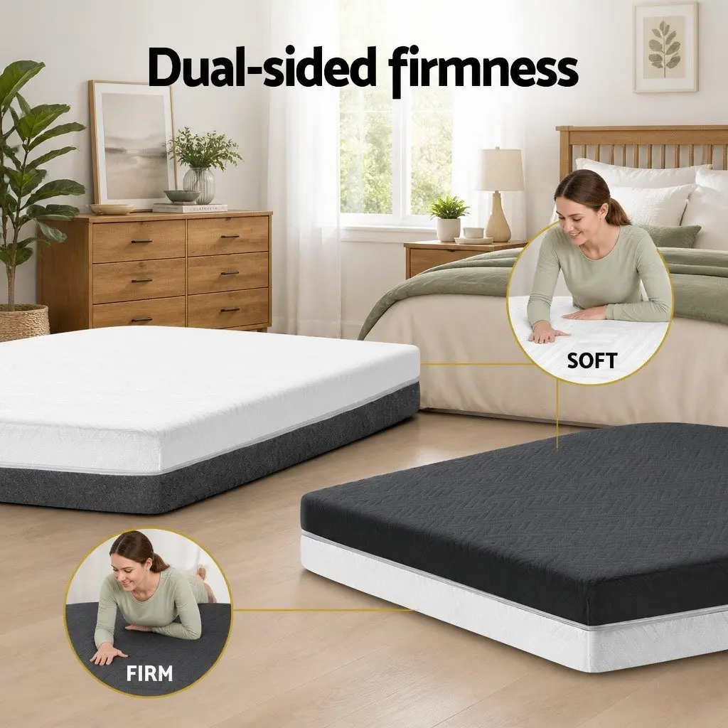 Double Mattress 15cm Egg Crate Cool Gel Memory Foam Soft Support Removable Washable Cover