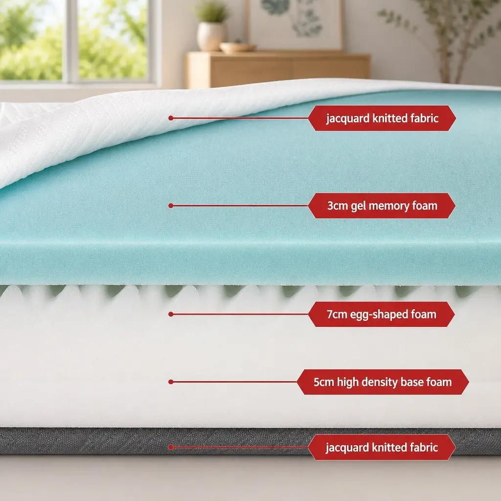 Memory Foam Mattress King Size Cool Gel 15cm Dual Firmness Hypoallergenic White or Grey