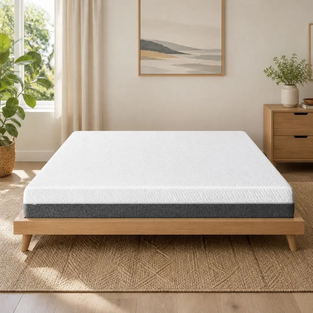 Memory Foam Mattress Queen 15cm Cooling Gel Dual Firmness Multi-Layer Support White or Grey
