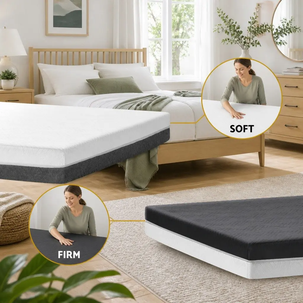 Memory Foam Mattress Single 15cm Cool Gel White or Grey
