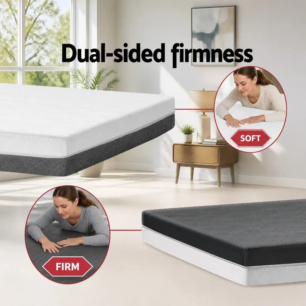 Memory Foam Mattress Single 15cm Cool Gel White or Grey
