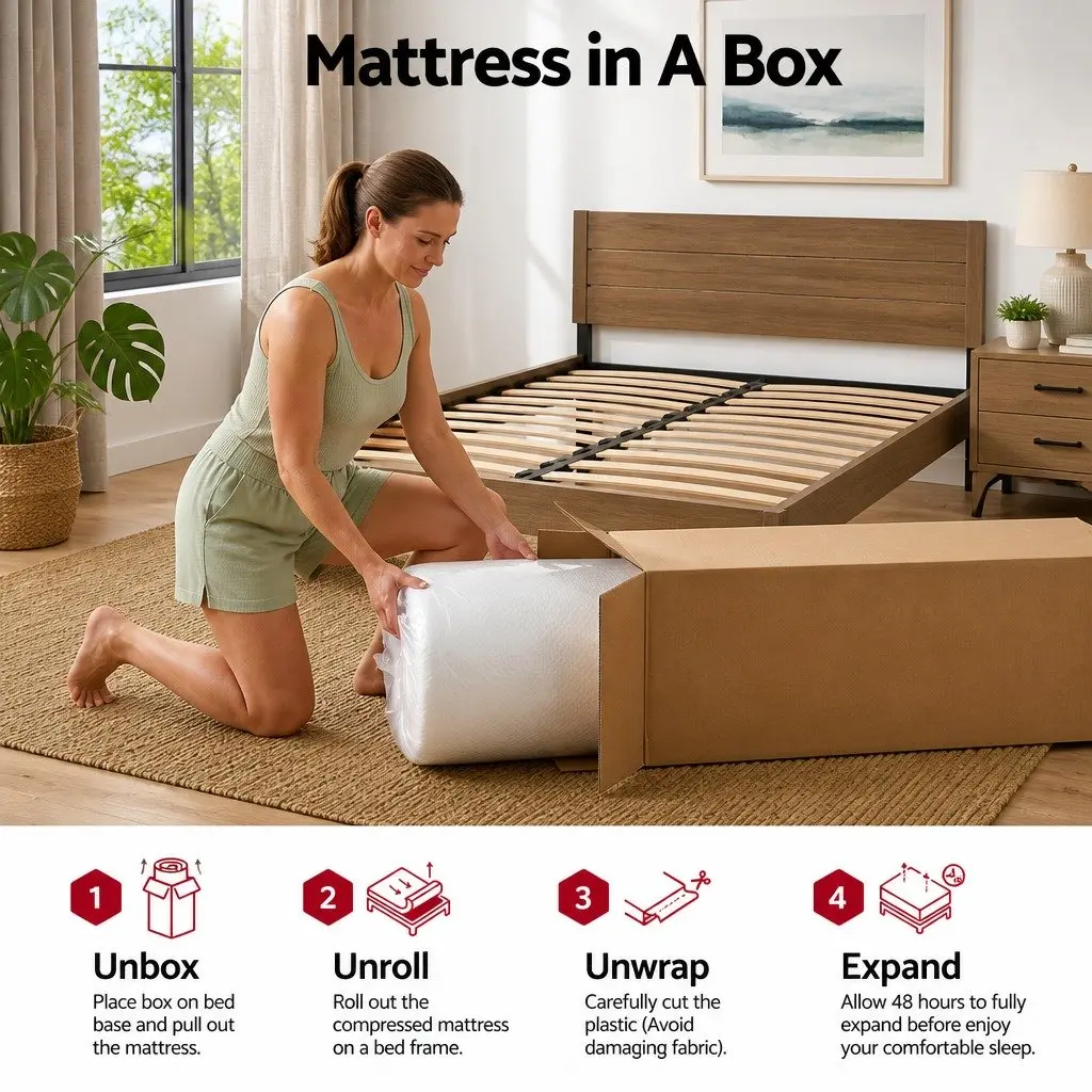 Memory Foam Mattress Double Cooling Gel 22cm Medium Firm White Blue Support Knitted Fabric