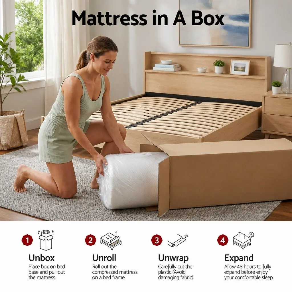 Memory Foam Mattress Topper Queen Size 22cm Medium Firm Cooling Gel White and Blue