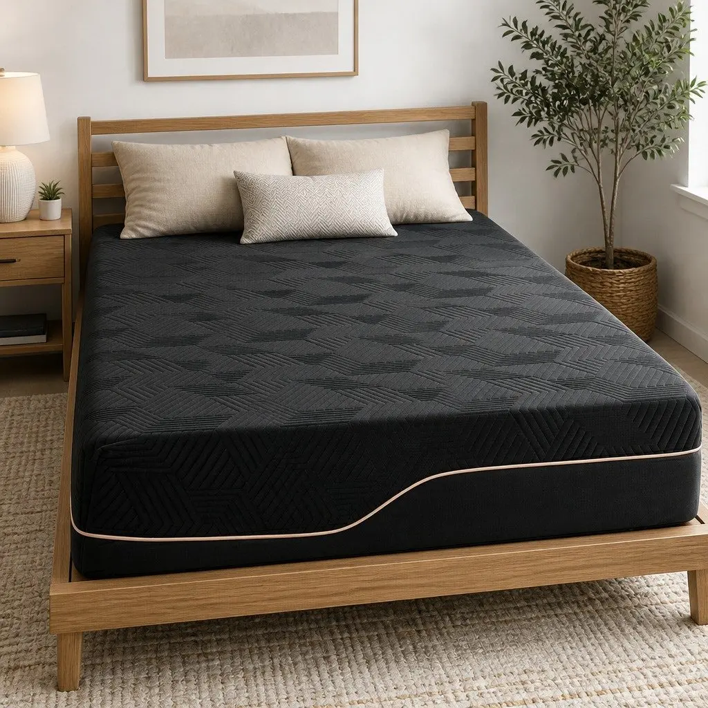 Memory Foam Mattress 30cm Dual Gel Cooling King Single Black