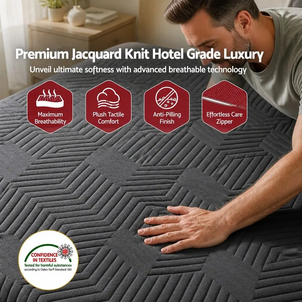 Memory Foam Mattress 30cm Dual Gel Cooling King Single Black