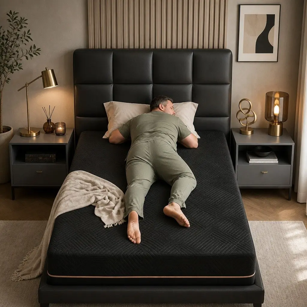 Memory Foam Mattress 30cm Dual Gel Cooling King Single Black
