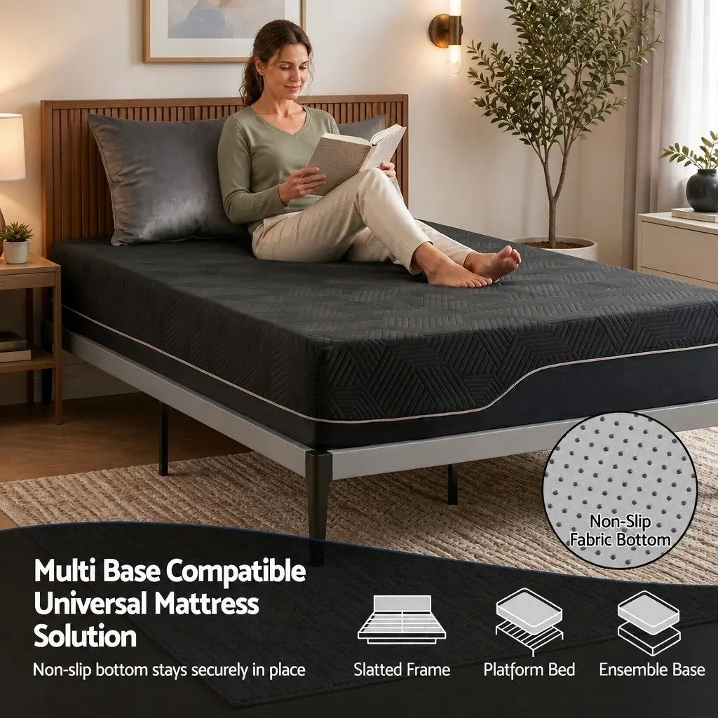 Memory Foam Mattress 30cm Dual Gel Cooling King Single Black