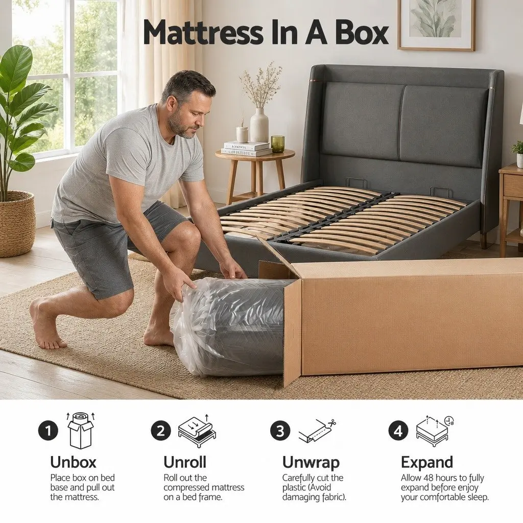 Memory Foam Mattress 30cm Dual Gel Cooling King Single Black