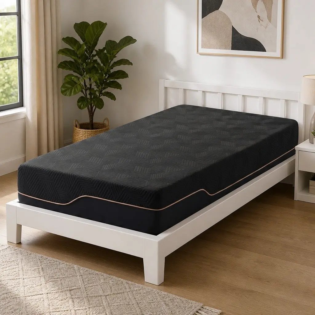 Memory Foam Mattress 30cm Dual Gel Cooling King Single Black