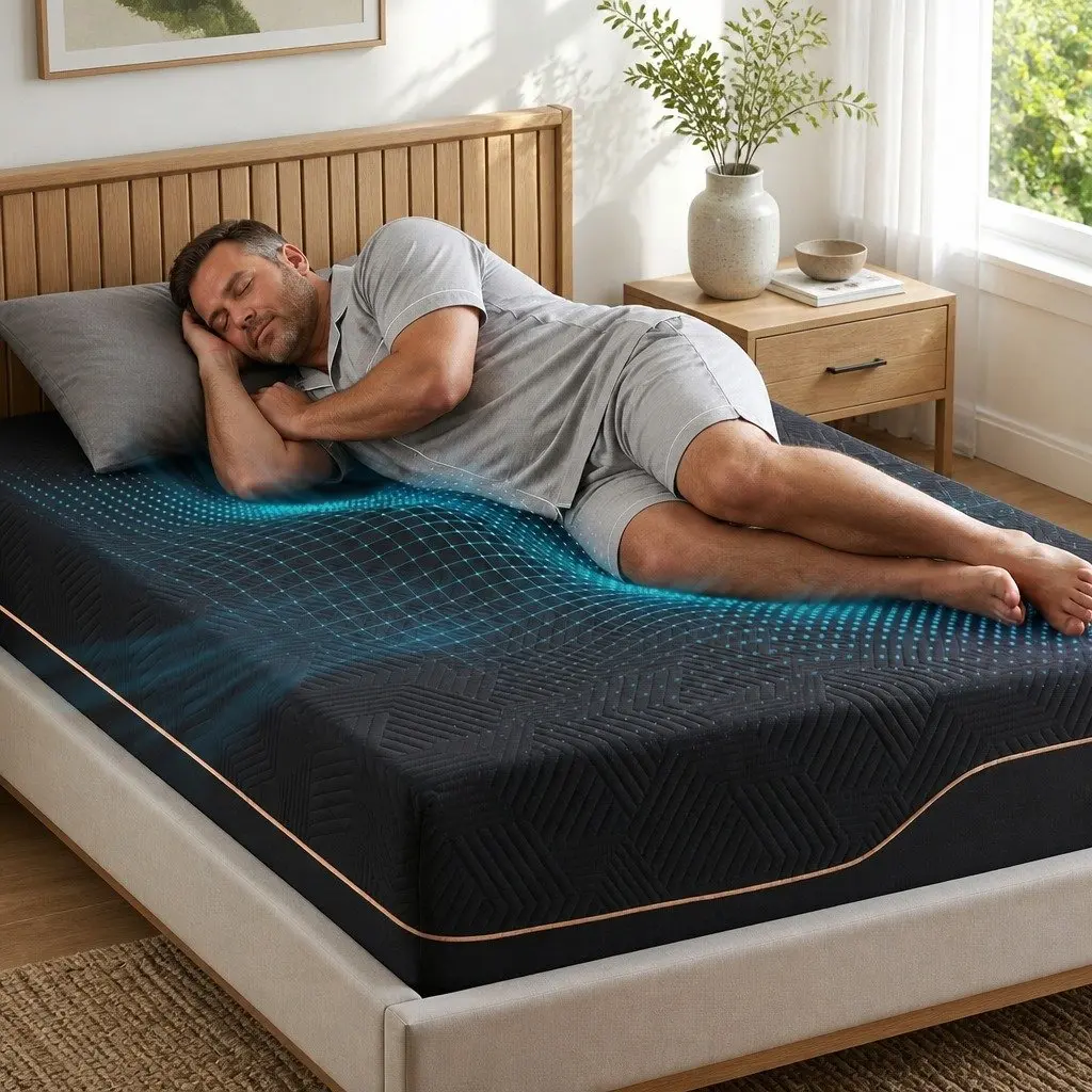 Single Memory Foam Mattress 30cm Gel Infused Medium Firm Black