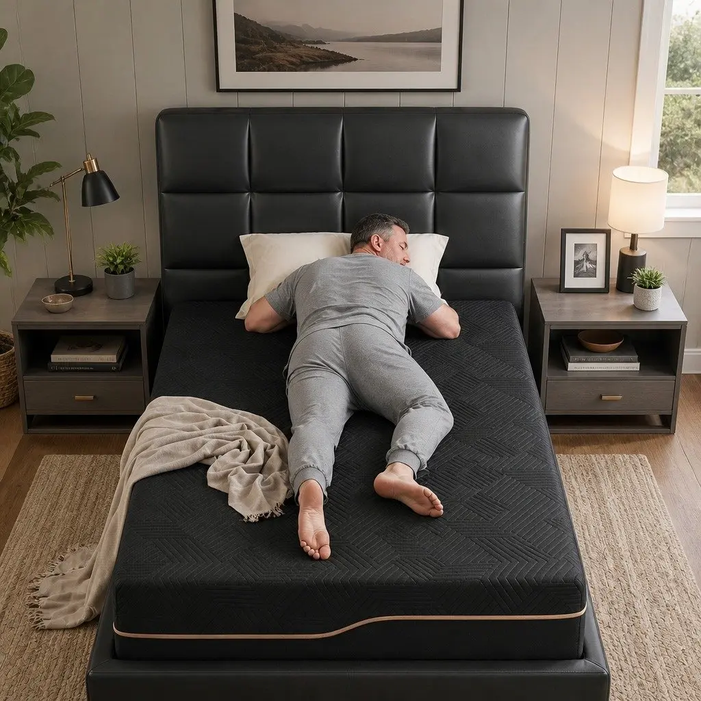 Single Memory Foam Mattress 30cm Gel Infused Medium Firm Black