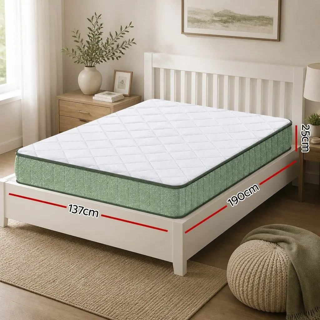 Double Memory Foam Mattress 25cm Gel Infused Charcoal Cooling Bamboo Cover Green