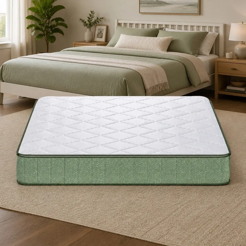 Double Memory Foam Mattress 25cm Gel Infused Charcoal Cooling Bamboo Cover Green