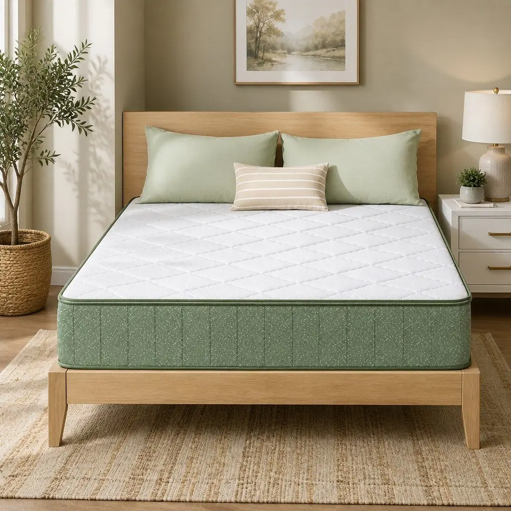 Double Memory Foam Mattress 25cm Gel Infused Charcoal Cooling Bamboo Cover Green