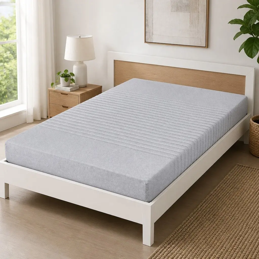 King Single Memory Foam Mattress 15cm Cool Gel 7-Zone Support Bamboo Cover Grey