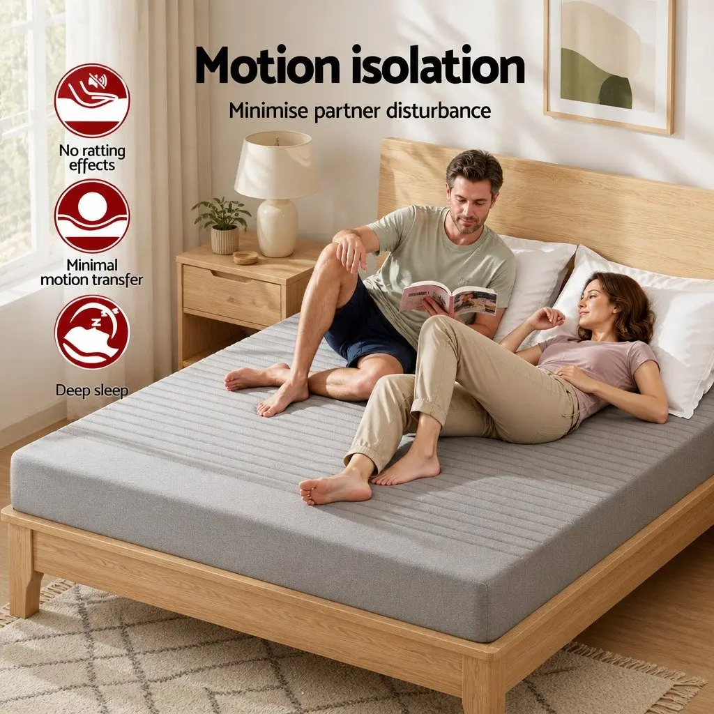 Memory Foam Mattress Double 15cm Charcoal Bamboo Cover 7-Zone Cool Gel Infused Medium Firm Non Spring