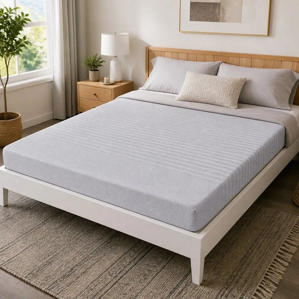 Memory Foam Mattress 15cm Grey Bamboo Cover Cooling Gel 7-Zone Support King Size