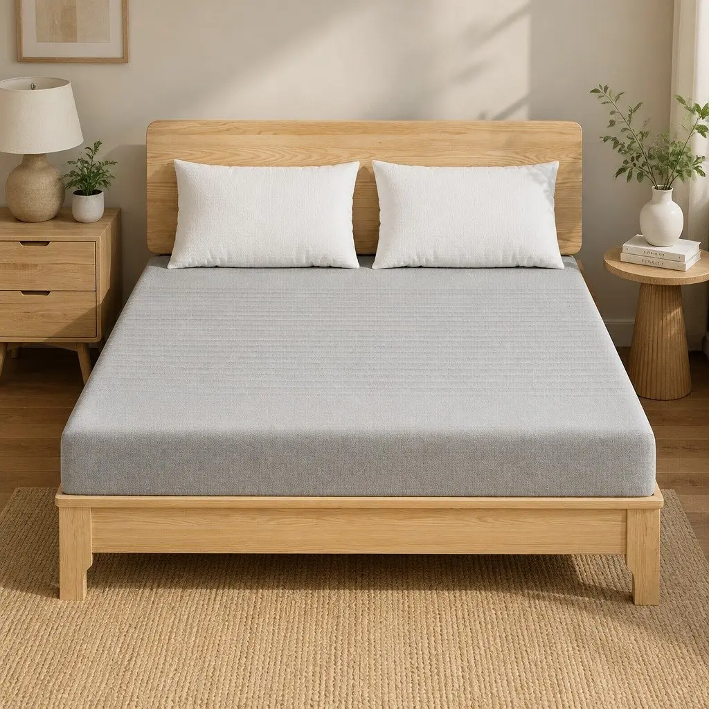 Queen Mattress Medium-Firm 15cm Memory Foam Cooling Gel Infused Bamboo Cover Grey 7-Zone Support