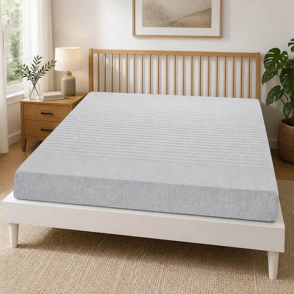 Queen Mattress Medium-Firm 15cm Memory Foam Cooling Gel Infused Bamboo Cover Grey 7-Zone Support