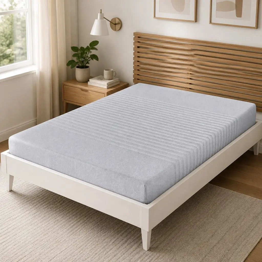 Queen Mattress Medium-Firm 15cm Memory Foam Cooling Gel Infused Bamboo Cover Grey 7-Zone Support