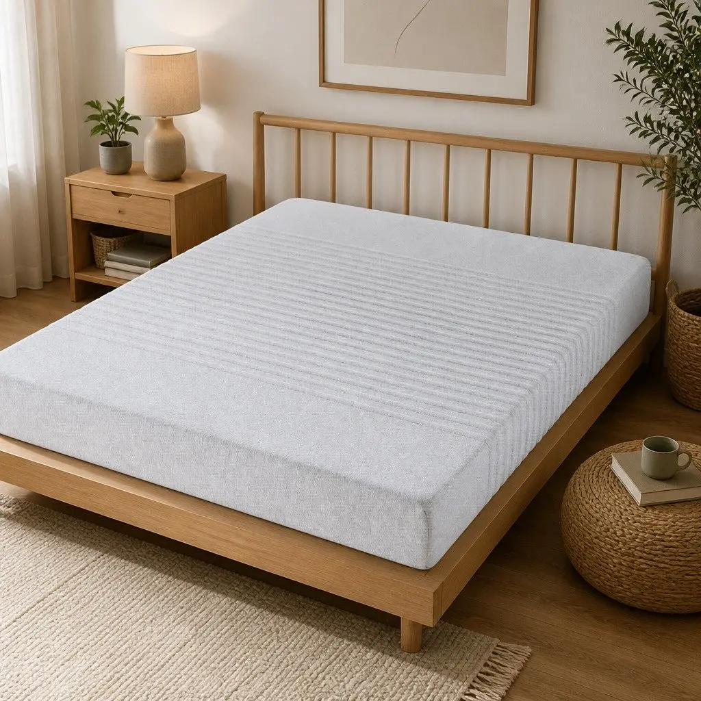 Single Mattress Bamboo Cover Grey 15cm Cool Gel Memory Foam 7 Zone Support Medium Firm