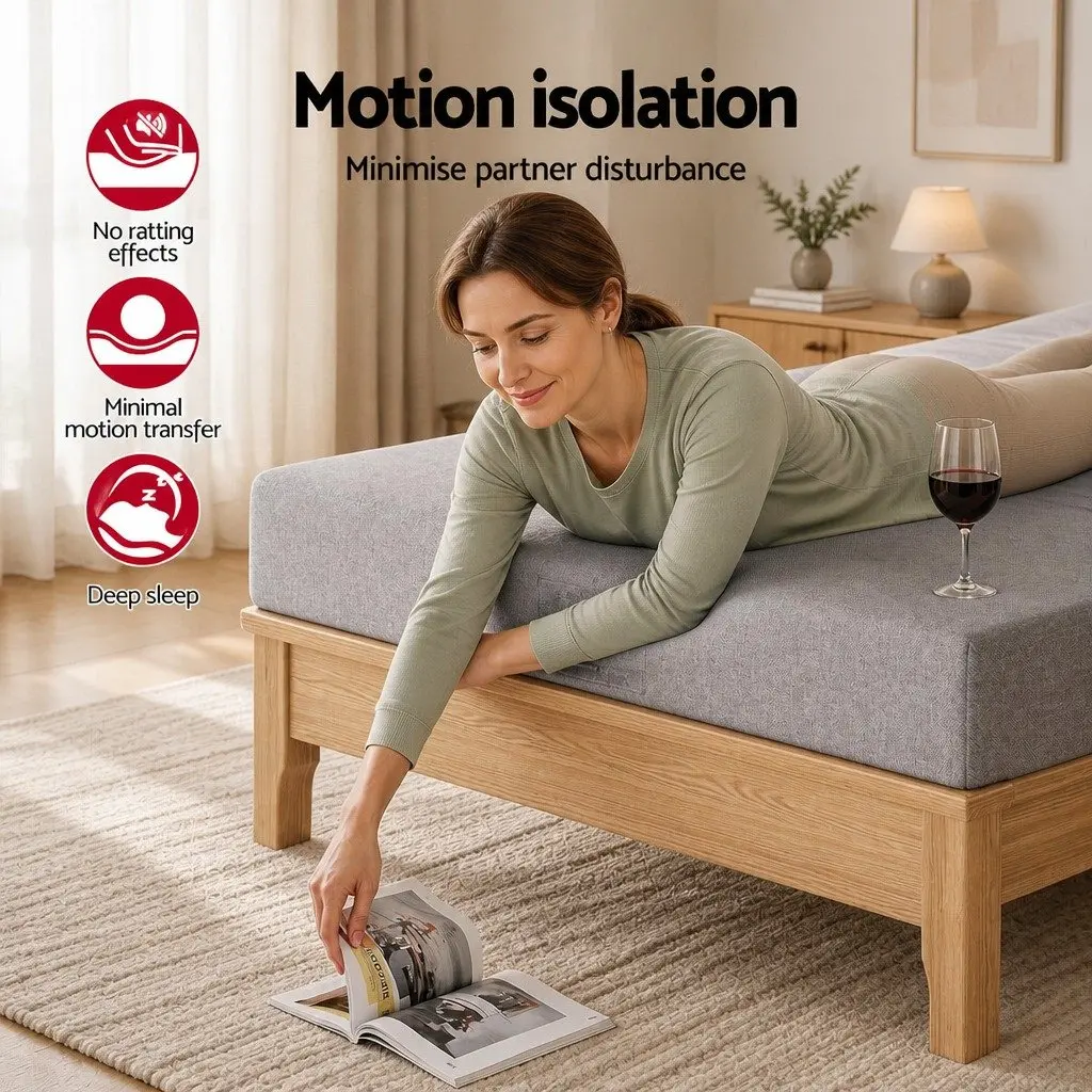 Single Mattress Bamboo Cover Grey 15cm Cool Gel Memory Foam 7 Zone Support Medium Firm