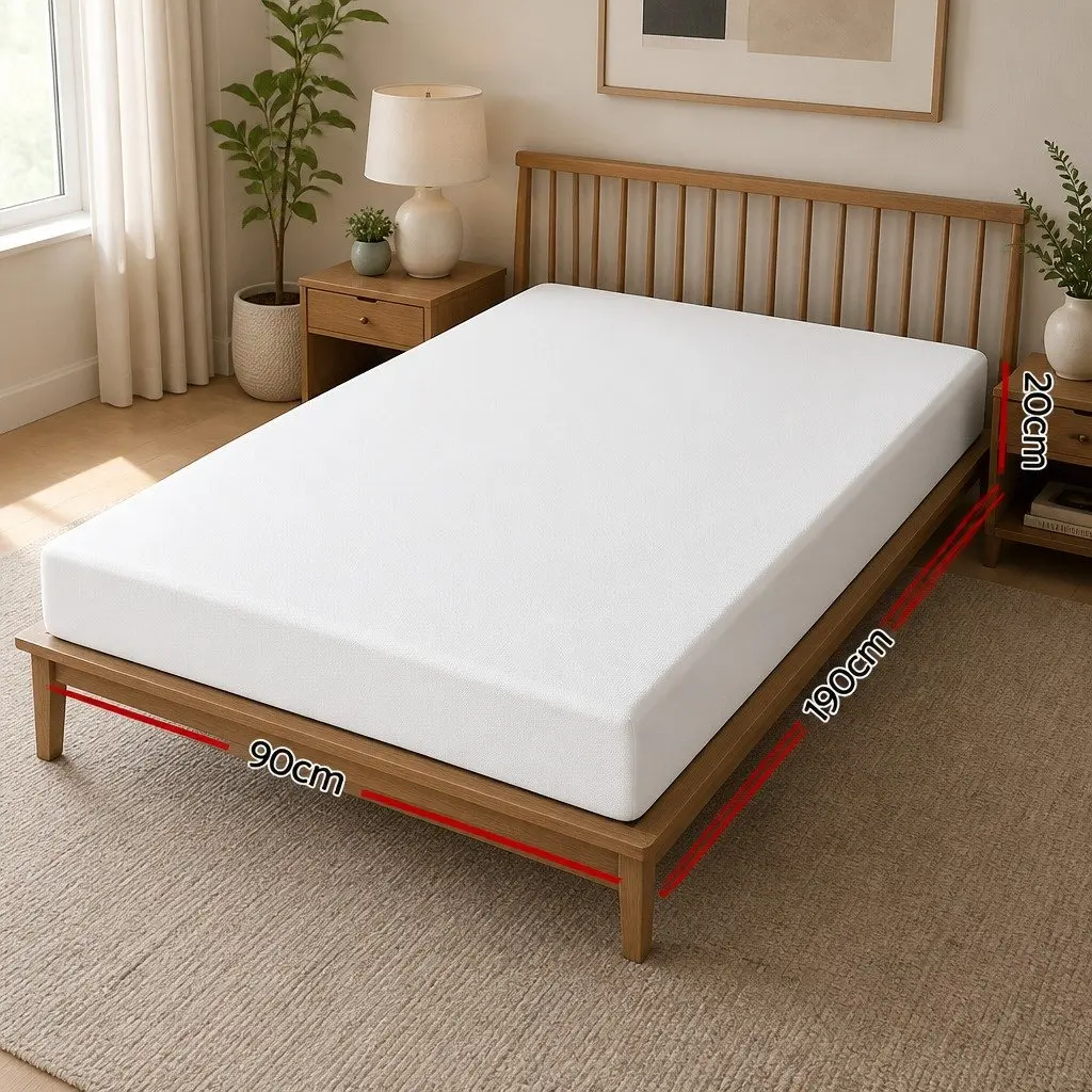Single Memory Foam Mattress 20cm Non-Spring Medium-Firm Support Cooling Gel