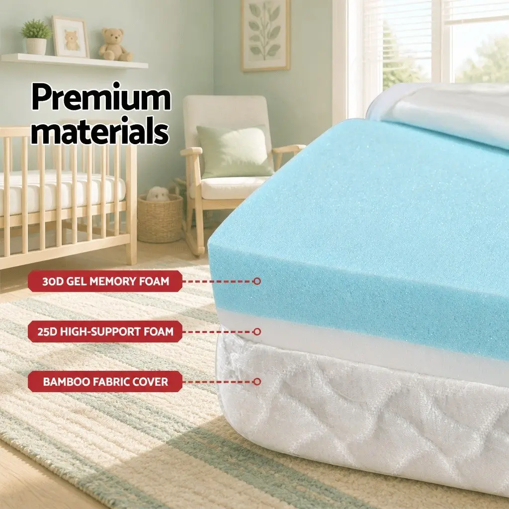 Foldable Foam Cot Mattress Portable Baby Toddler Bed Cool Gel Memory Folding