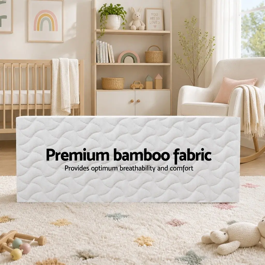 Foldable Foam Cot Mattress White 3-Fold Portable Baby Sleep Mat Lightweight