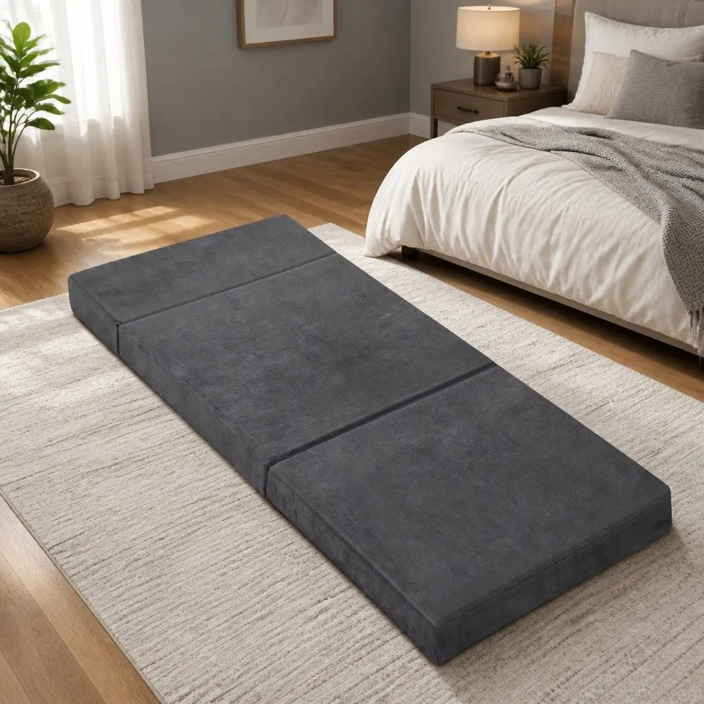 Grey Velvet Foam Mattress for Home Use