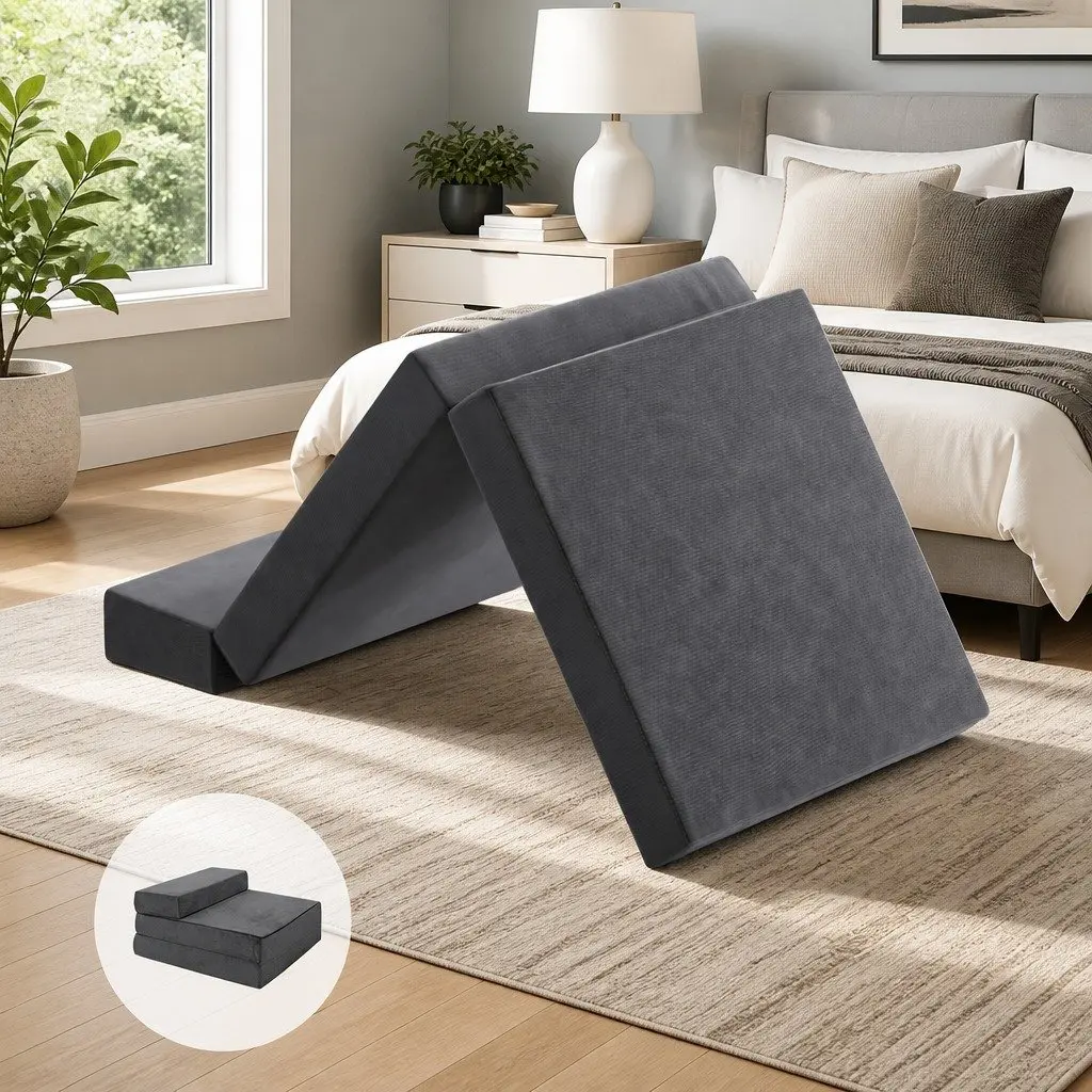 Grey Velvet Foam Mattress for Home Use