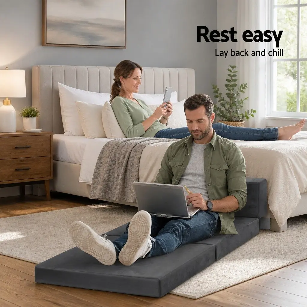Grey Velvet Foam Mattress for Home Use