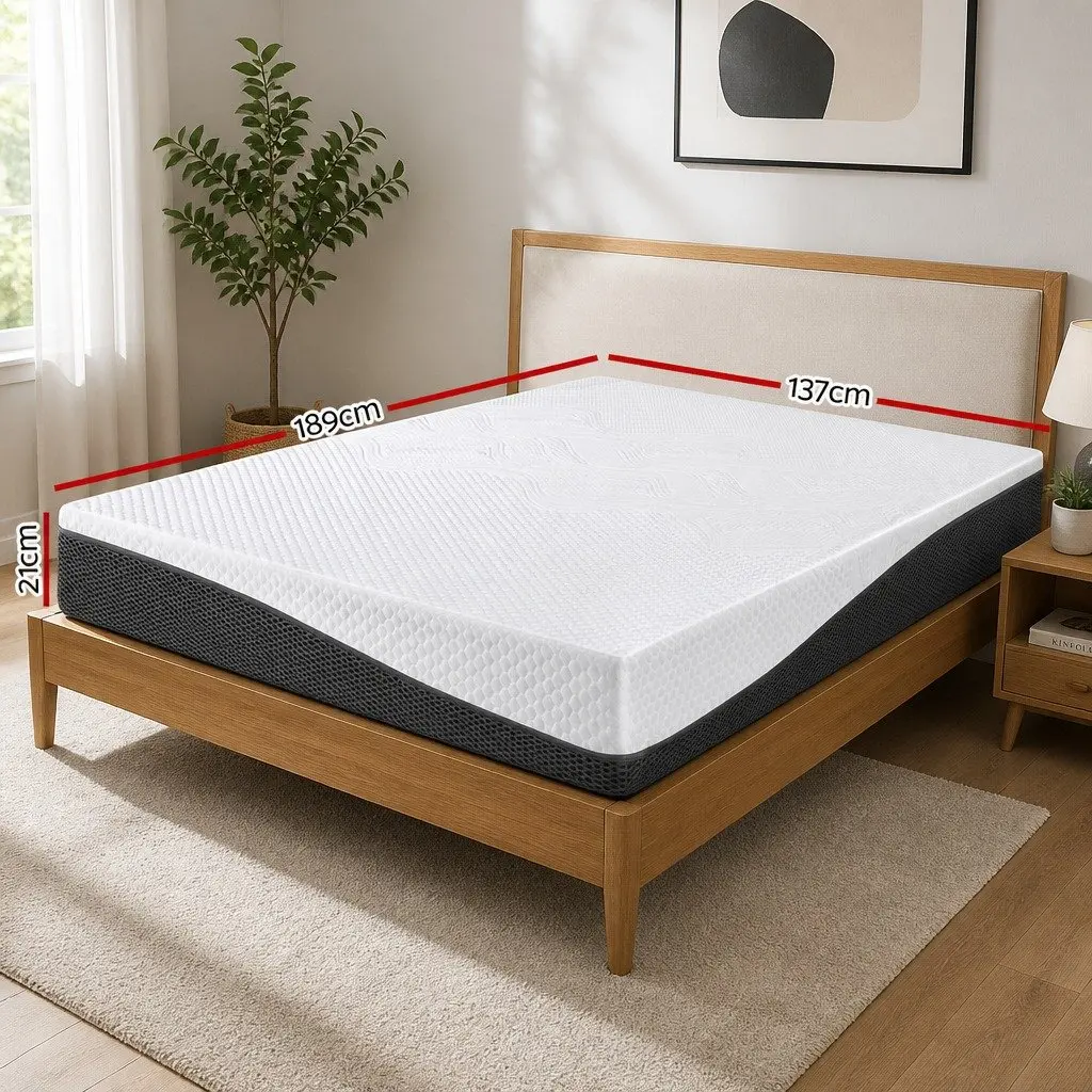 Memory Foam Mattress Cool Gel Double Queen Size White Pressure Relief Non Spring Bed