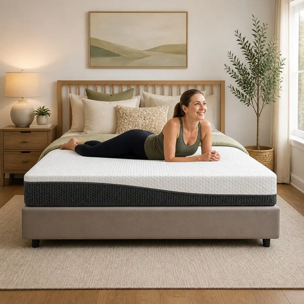Memory Foam Mattress Cool Gel Double Queen Size White Pressure Relief Non Spring Bed