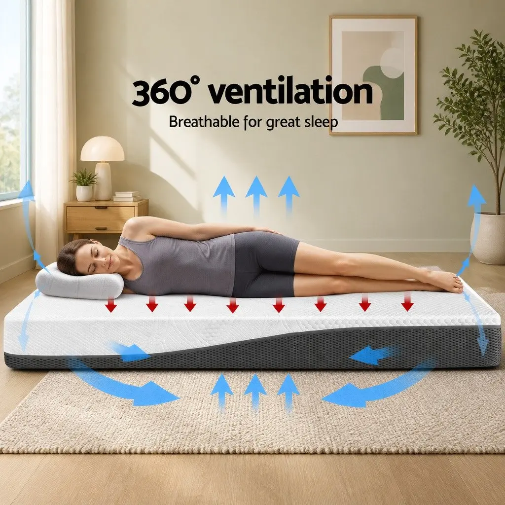 Memory Foam Mattress Cool Gel Double Queen Size White Pressure Relief Non Spring Bed