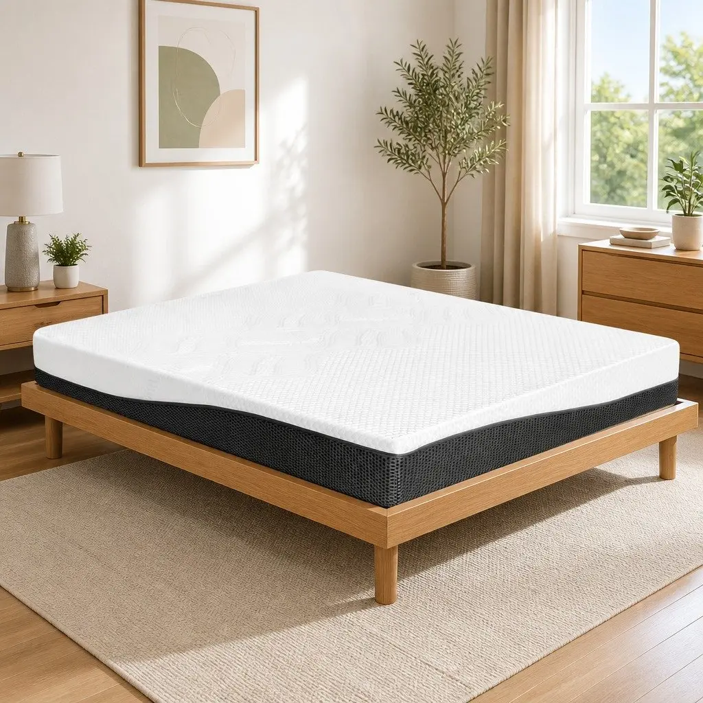Memory Foam Mattress Single 21cm Cool Gel Pressure Relief Support White Bed