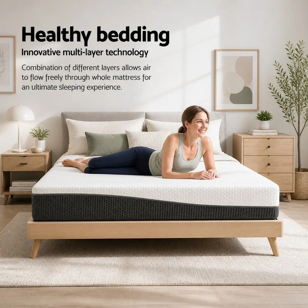 Memory Foam Mattress Single 21cm Cool Gel Pressure Relief Support White Bed