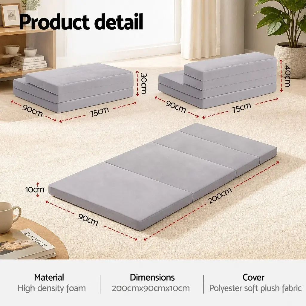4-Fold Mattress for Home, Travel, and Camping