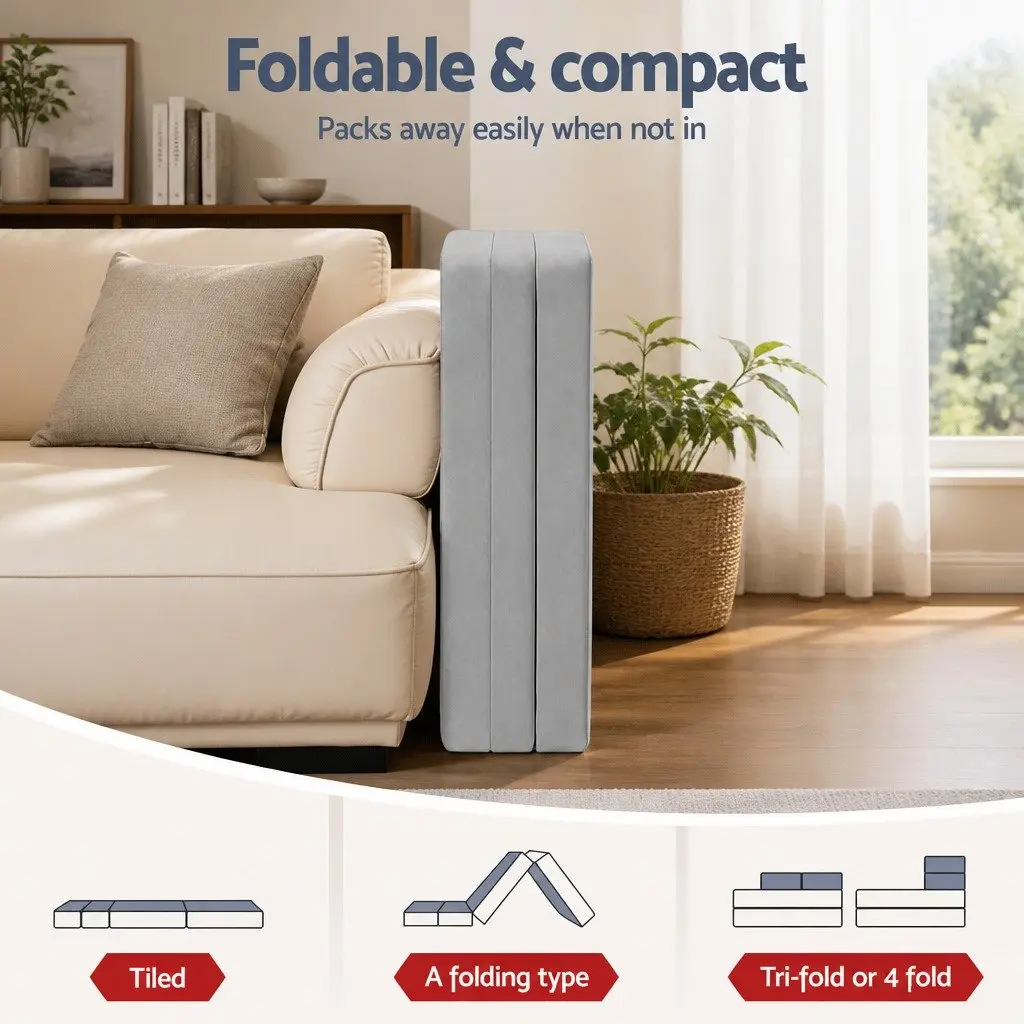 4-Fold Mattress for Home, Travel, and Camping