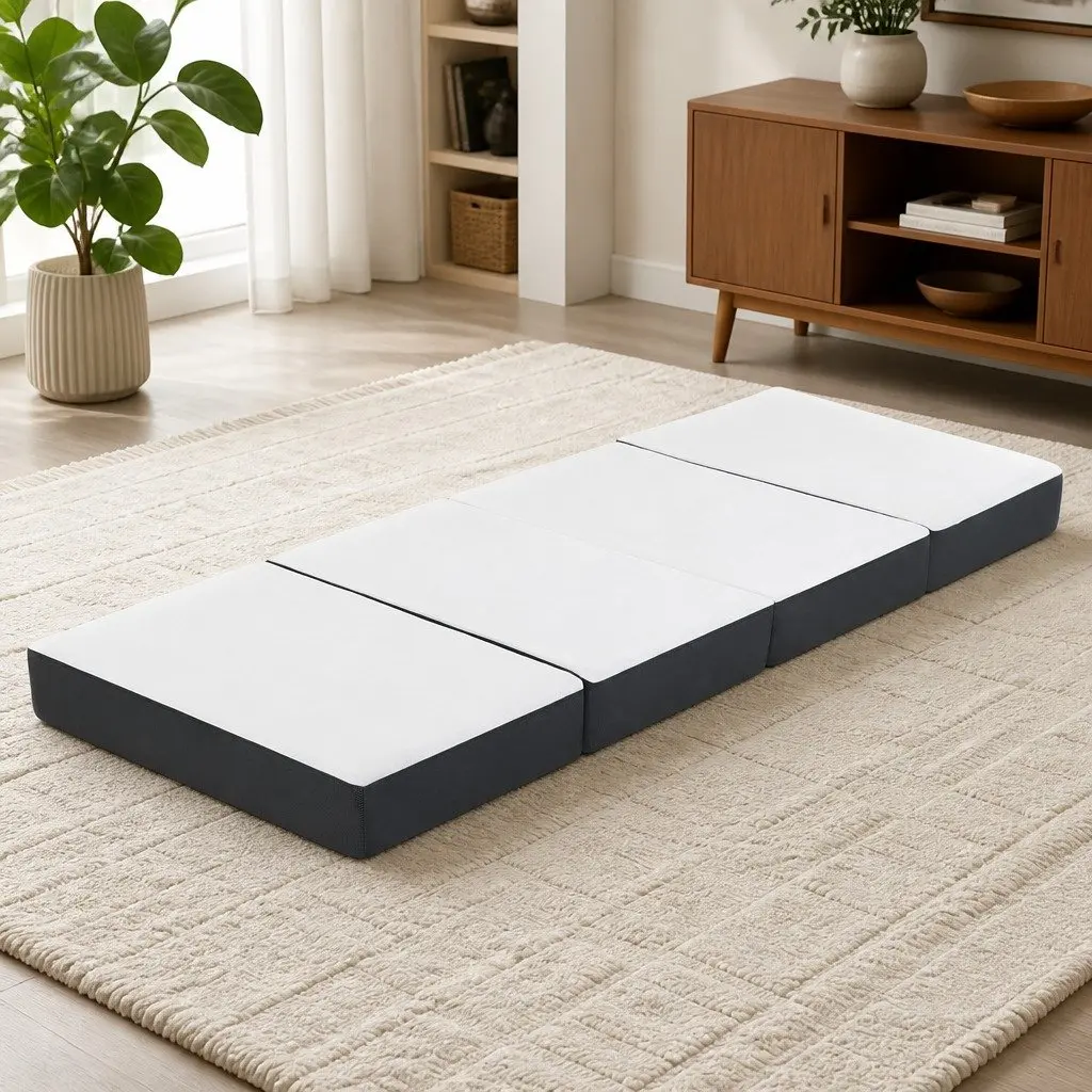 Foldable Foam Sofa Bed Mattress Grey Single Convertible Couch