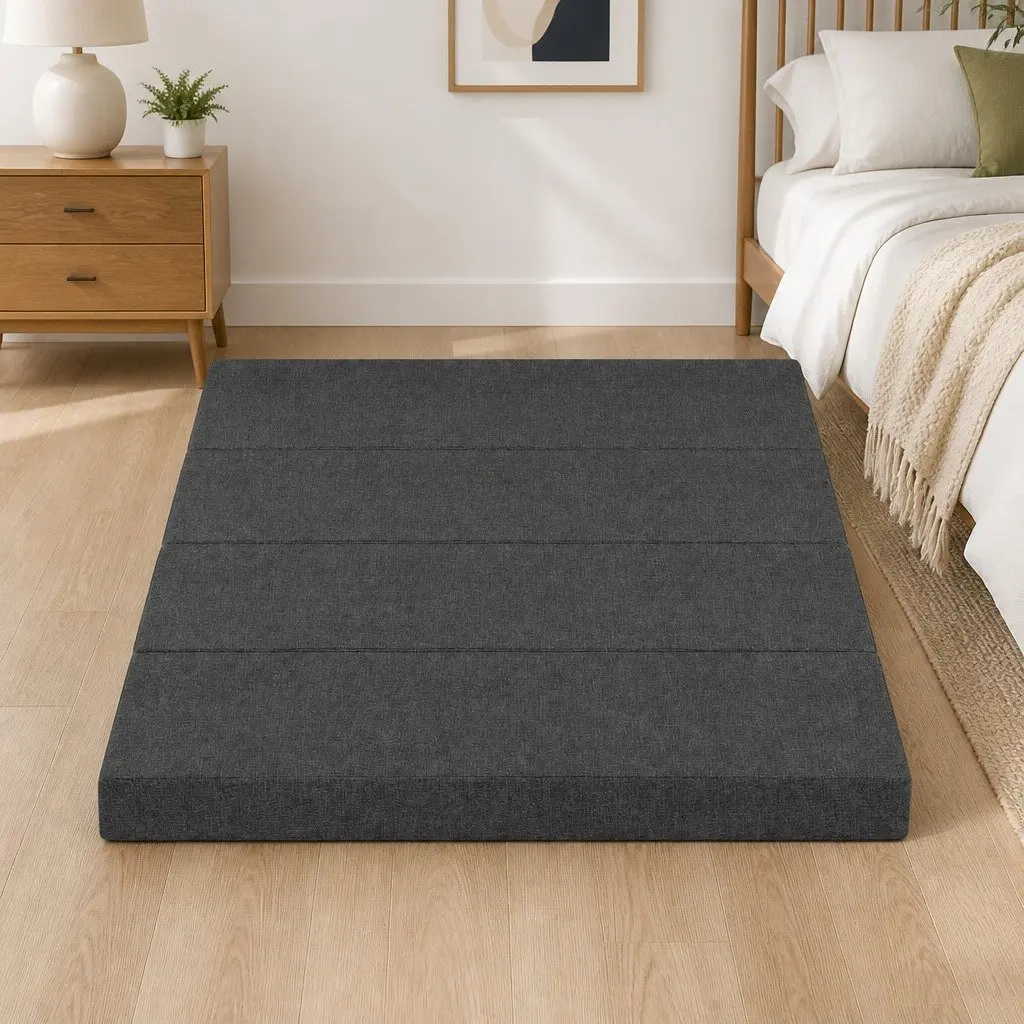 Foldable Foam Mattress Queen Size Convertible Bed Chair Portable Guest Sleeping