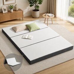 Practical Foldable Queen Mattress for Guests and Travel
